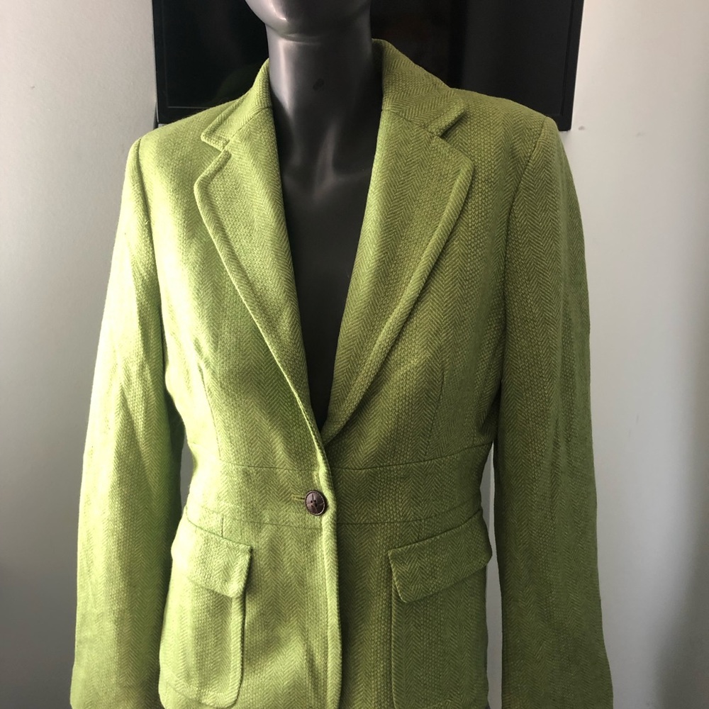 Wool bright green blazer Tommy Hilfiger